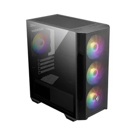 MSI FORGE M100R (táp nélküli) ablakos 4xARGB fekete mATX ház