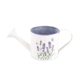 IRIS bádog öntöző kanna, levendula mintás, fehér 27 x 12 cm