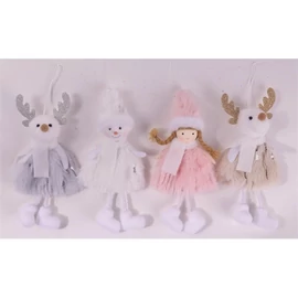 IRIS textil akasztós karácsonyi figura, 16 cm