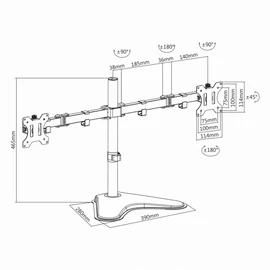 Sbox LCD-F024 13"-32" VESA 100x100 dönthető, forgatható asztali monitor tartó konzol