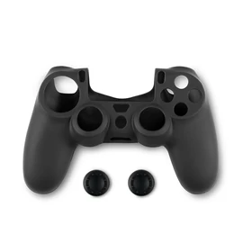 Spartan Gear 2808143 PS4 kontroller szilikon skin fekete + hüvelykujj csúszásgátló