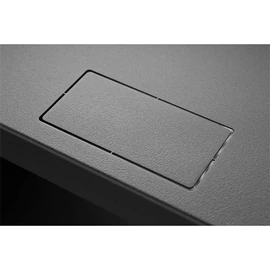 Stalflex RC19-4U-450GB 19" 4U 450 mm mély lapraszerelt fekete üveg ajtós fali rack szekrény