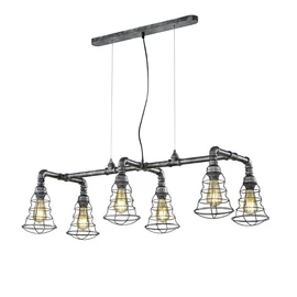 TRIO 307000688 GOTHAM 6 x E27 antik ezüst többágú függeszték
