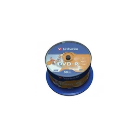 VERBATIM 43548 DVD-R 4,7GB/16x/matt ezüst írható felület/egyszer írható DVD 50db/csomag