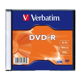 VERBATIM 43547 DVD-R 4,7GB/16x/matt ezüst írható felület/egyszer írható DVD 1db
