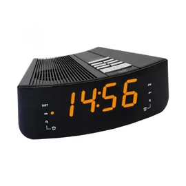 HOME LTCR 02 digitális, LED ébresztőóra rádióval, borostyán sárga kijelző, 10 állomás memória, ébresztés, hálózati tápellátás