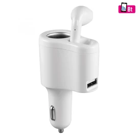 SAL SABT 31 fülhallgató autós töltővel, 3 in 1, monó headset, 3,1 A gyorstöltő, ~2 óra üzemidő