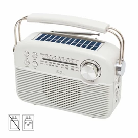 SAL RPR9 napelemes rádió multimédia lejátszóval, FM-AM-SW rádió, Bluetooth, USB és microSD csatlakozás, beépített akkumulátor