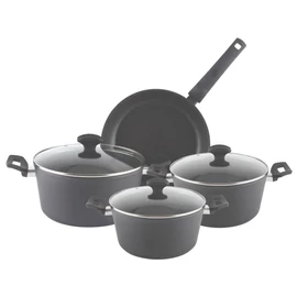 Zilan ZLN3277 edénykészlet, 7 db-os, tapadásmentes belső bevonat, 3 edény és 1 serpenyő, fekete színű