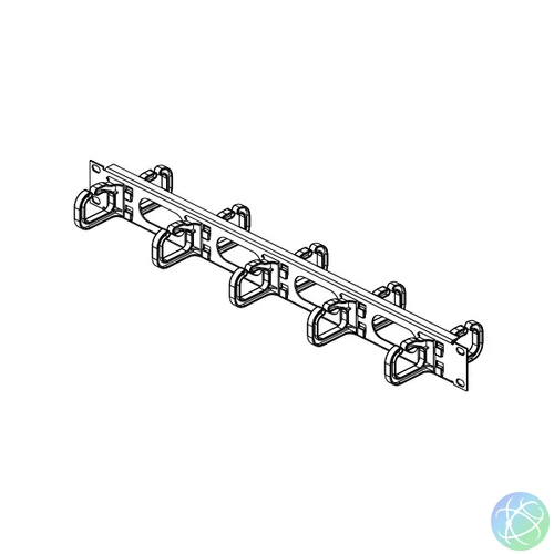 CONTEG Kábel rögzítő gyűrűs panel 19" 1U 40/50 kétoldalas