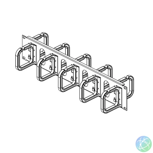 CONTEG Kábel rögzítő gyűrűs panel 19" 2U 80/80 kétoldalas