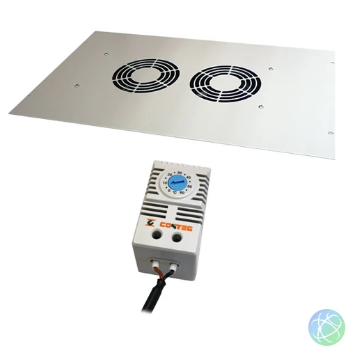 CONTEG Ventilátor panel + keret 19" 2-es termosztáttal