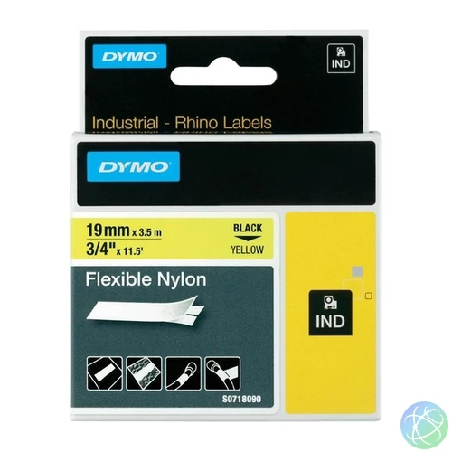 DYMO címke Rhino nylon 19mm sárga
