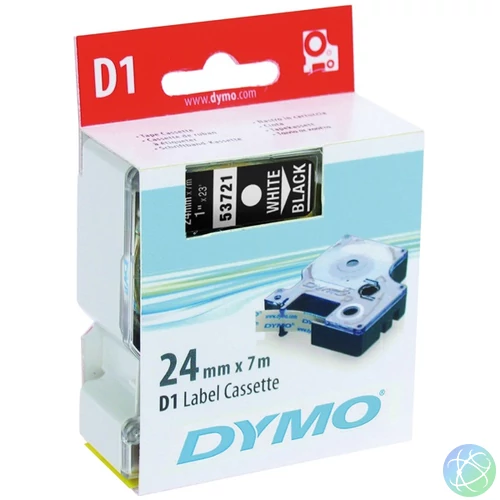 DYMO címke LM D1 alap, 24mm, fehér betű / fekete alap
