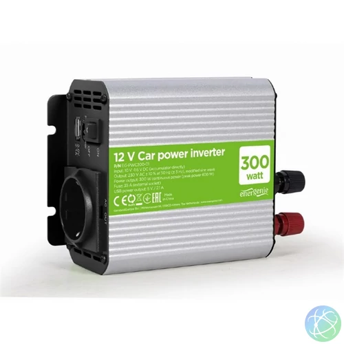 ENERGENIE Autós inverter 300W 12V USB porttal
