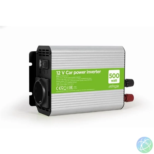 ENERGENIE Autós inverter 500W 12V, 2 db USB port