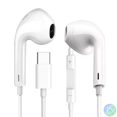 FIESTA Fülhallgató, USB-C, vezetékes, mikrofonnal, fehér