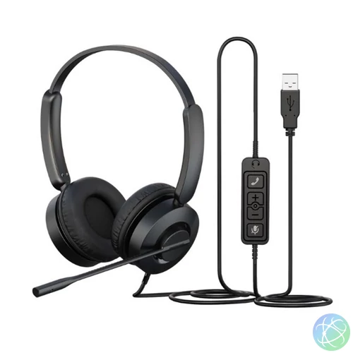HAMECO Headset, duo, USB, zajszűréssel HS-8092DE-USB