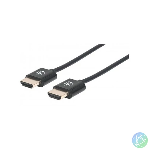 MANHATTAN Kábel HDMI - HDMI, 4K@60Hz, M/M, Ultravékony, 0,5 m, fekete
