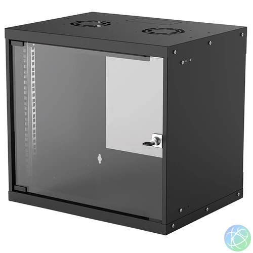 INTELLINET fali rack, 19",  9U, 400x540x487, IP20-védelem, lapra szerelt, Fekete