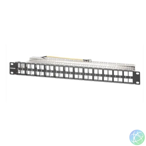 INTELLINET Patch panel 48 port, Cat6a, árnyékolt, moduláris, slimline, STP