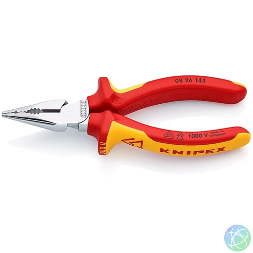 KNIPEX Fogó, Univerzális kombinált fogó, 145 mm, szigetelt, hegyes