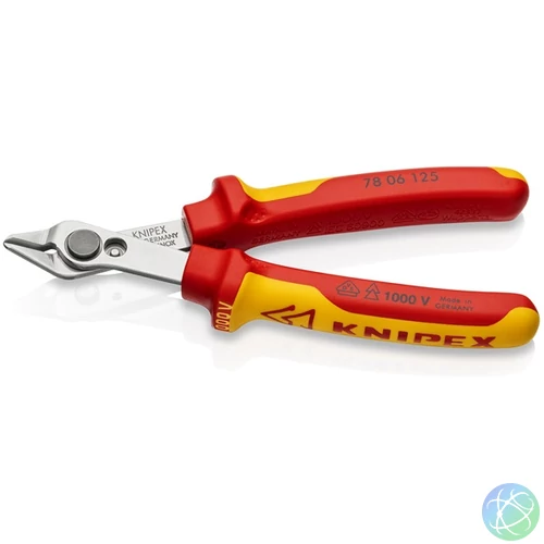 KNIPEX Fogó, Műszerészfogó oldalcsípő, 125 mm, 1000 V szigetelt