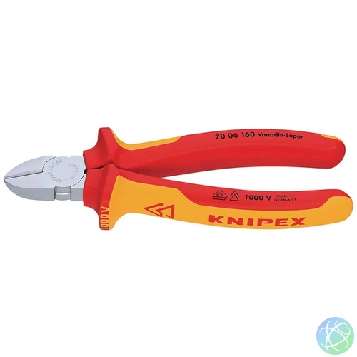 KNIPEX Oldalcsípő fogó krómozott VDE, 125 mm - 70 06 125