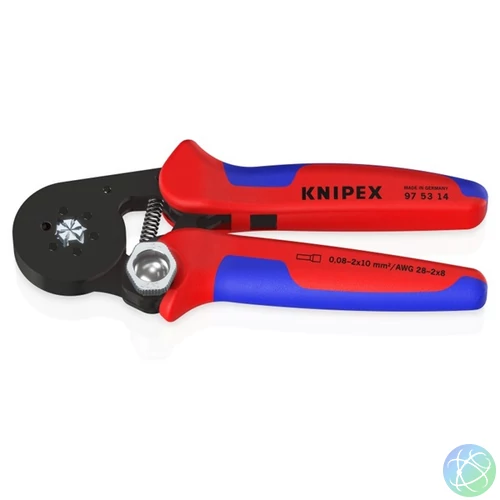 KNIPEX Ervéghüvelyező Önbeálló (krimpelő) fogó 0,08 – 16 mm2, 4/6 tüskés, 180 mm