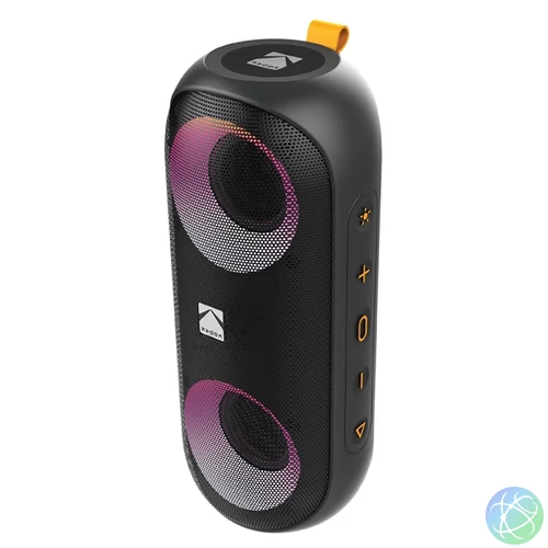 KODAK hordozható hangszóró, 2x10W teljesítmény, 7.4V/2000mAh akkumulátor, ipx6 fokozottan vízálló