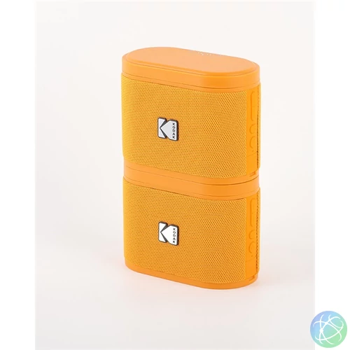 KODAK Soundbrix hordozható hangfal, összekapcsolható, moduláris, 2db, narancs