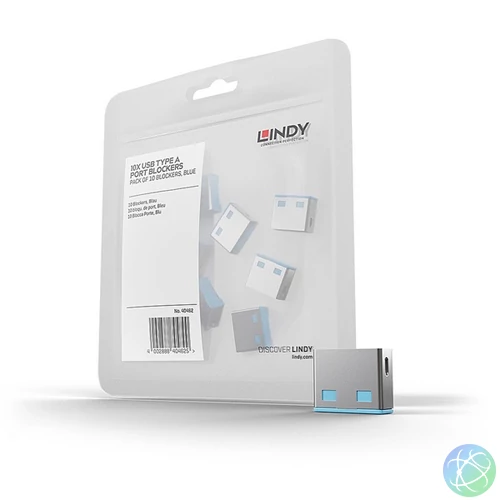 LINDY Dugó biztonsági, Port Blocker, USB A, kék (10db/csomag)