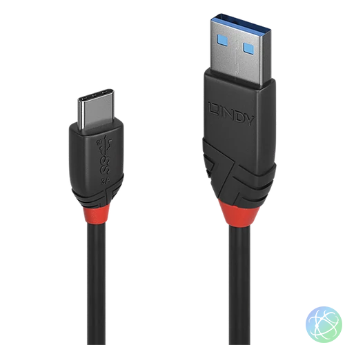 LINDY Kábel USB 3.2 Gen1 A - C, M/M   1,5m, fekete