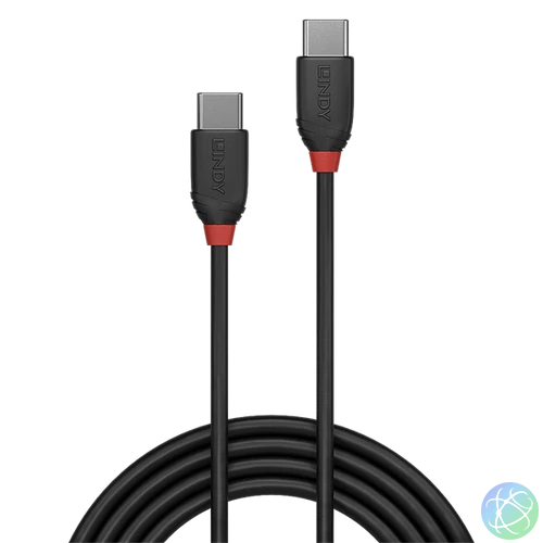 LINDY Kábel USB 3.2 Gen1 C - C, 3A, M/M  1m, fekete