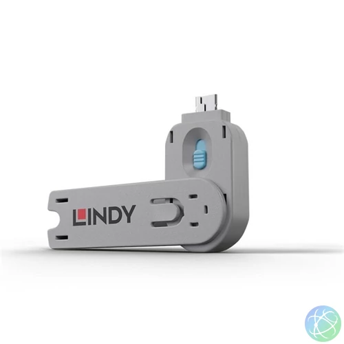 LINDY Dugó biztonsági, Port Blocker, USB A kulcs, kék