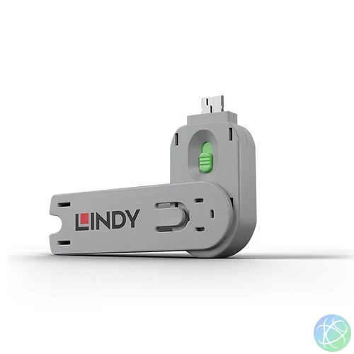 LINDY Dugó biztonsági, Port Blocker, USB A kulcs, zöld