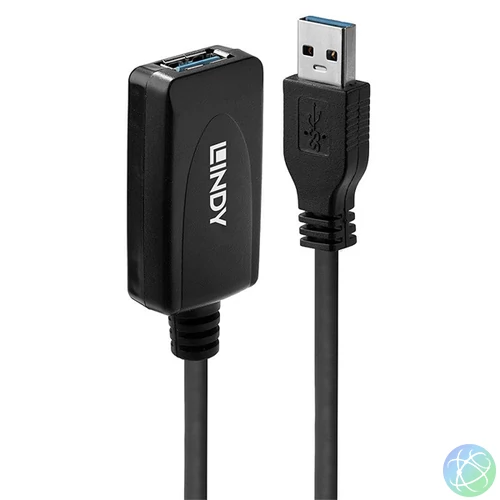 LINDY Kábel USB 3.2 Gen1 A - A hosszabbító ,aktív, M/F,   5m, fekete