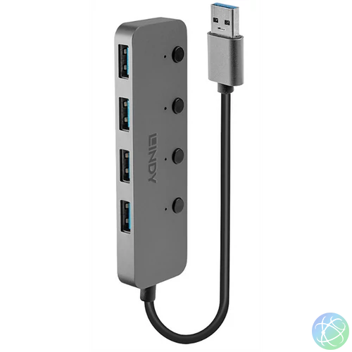 LINDY HUB USB 3.2 Gen1, kapcsolható, 4 port