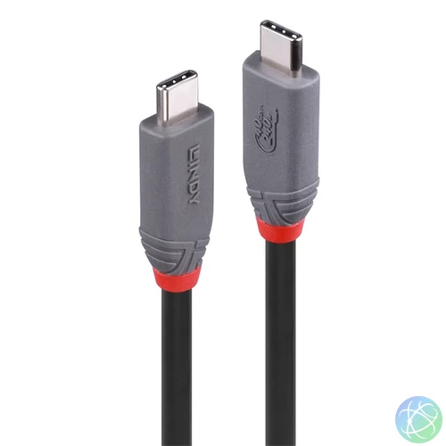 LINDY Kábel USB 4, C - C, 240W, 40Gbps, M/M  0,8m, fekete