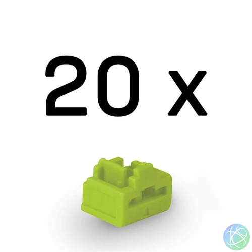 LINDY Dugó biztonsági, Port Blocker, RJ45, kulcs nélkül, zöld (20db/csomag)