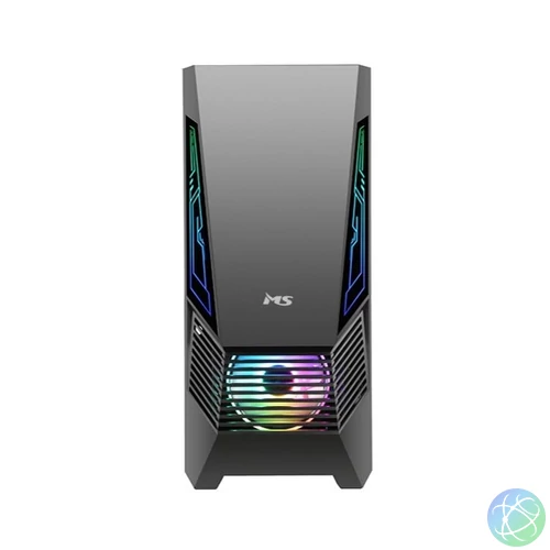 MS Számítógépház, Armor V305, ATX, Fekete - RGB