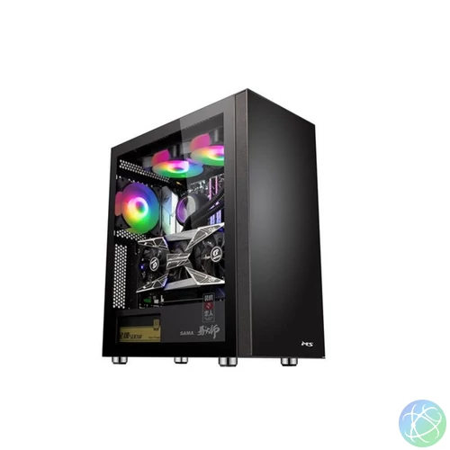 MS Számítógépház, Armor V500, ATX, Fekete