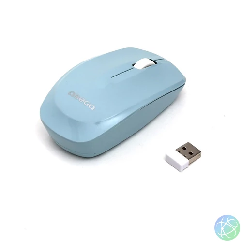 OMEGA Egér, Wireless, vezeték nélküli, 1200 DPI, világos kék