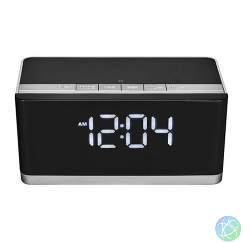 PLATINET Hangszóró Bluetoothos Rádiós Ébresztőóra, Fekete v2