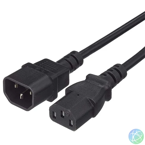 PREMIUMCORD Tápkábel, hosszabbító kábel, C13-C14, PC, M/F, 3m, fekete