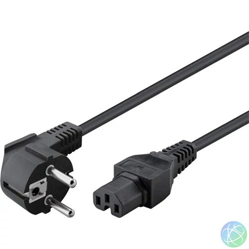 PREMIUMCORD Tápkábel, CEE7/7, SCHUKO - C15 M/F, 2m, fekete