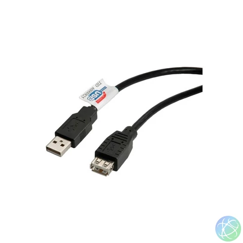 ROLINE Kábel USB 2.0 A hosszabbító, 3m, fekete