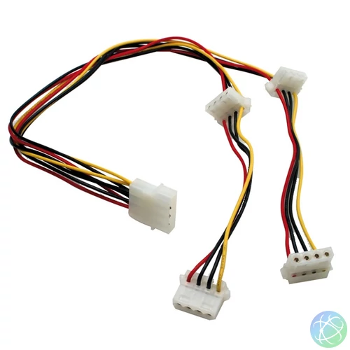 ROLINE Y-Tápkábel 4 pin HDD-ről 4x 4 pin HDD-re,   0,15m