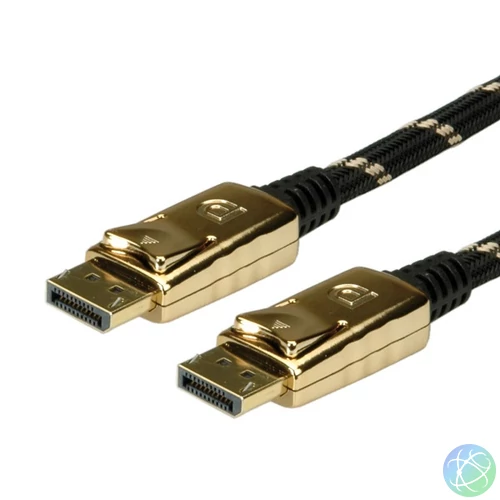 ROLINE Kábel DisplayPort 1.2 DP - DP, 4K@60Hz, Premium, M/M,   3m, fekete