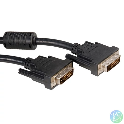 ROLINE Kábel DVI - DVI, DVI-D 24+1, Dual link, M/M,  5m, fekete